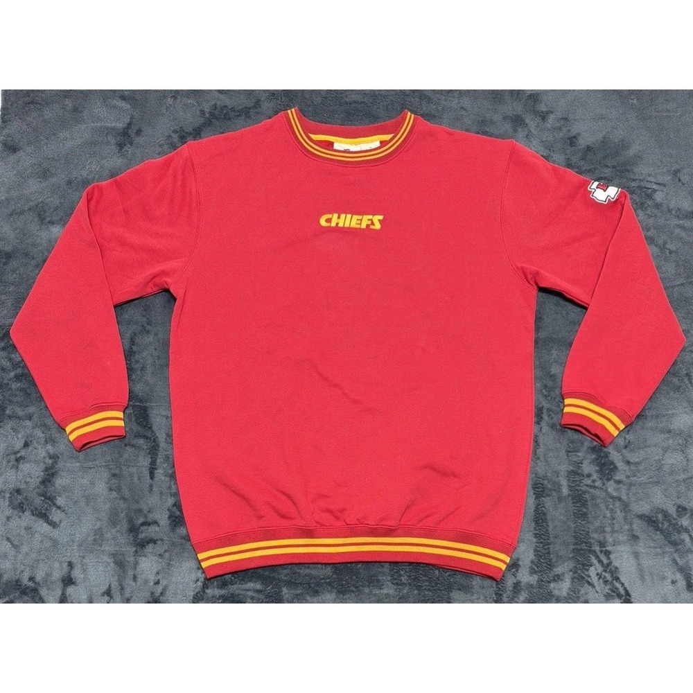 Fanatics Kansas City Chiefs Pullover Sweatshirt Red/Yellow Chiefs Embroidery XL